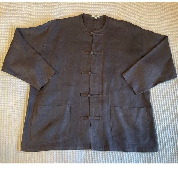 Dosa by Christina Kim Minimalist Gray Linen Chore Jacket Frog Loop Size 1/Small - Picture 1 of 16